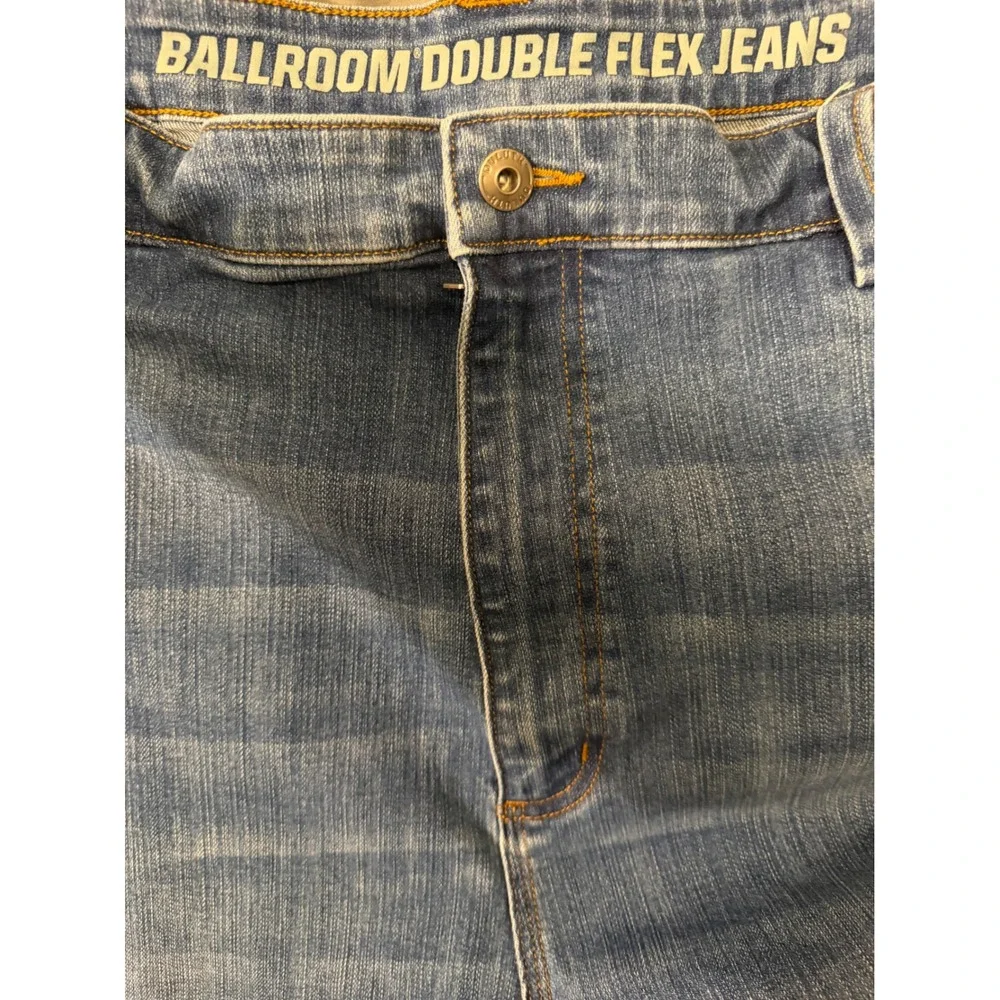 Duluth Trading Co Ballroom Double Flex Jeans Mens 46x34 Relaxed Fit Blue Denim